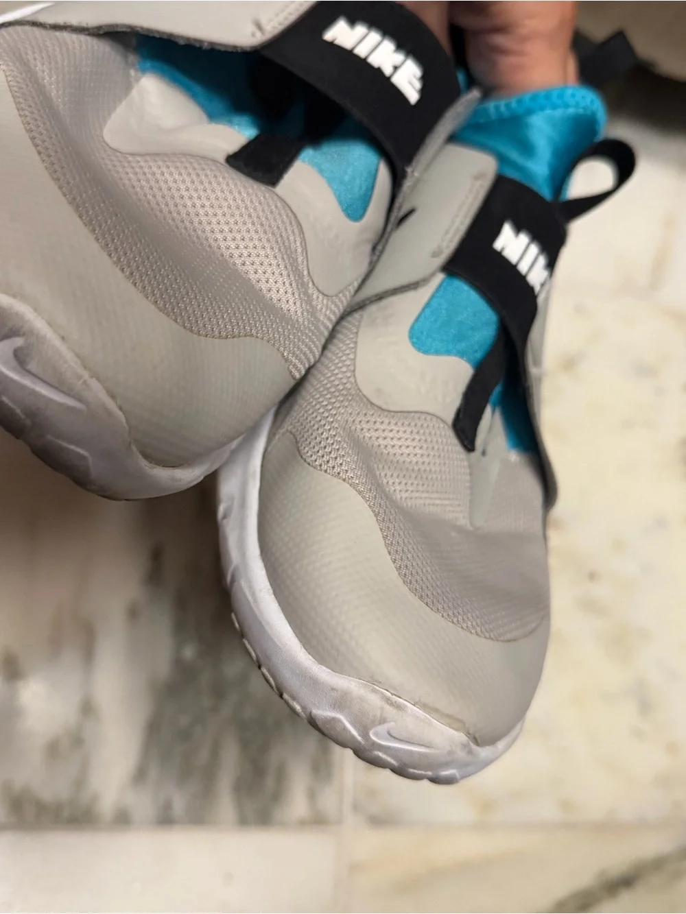 Nike Kids Slip-On Sneakers in Teal and Gray